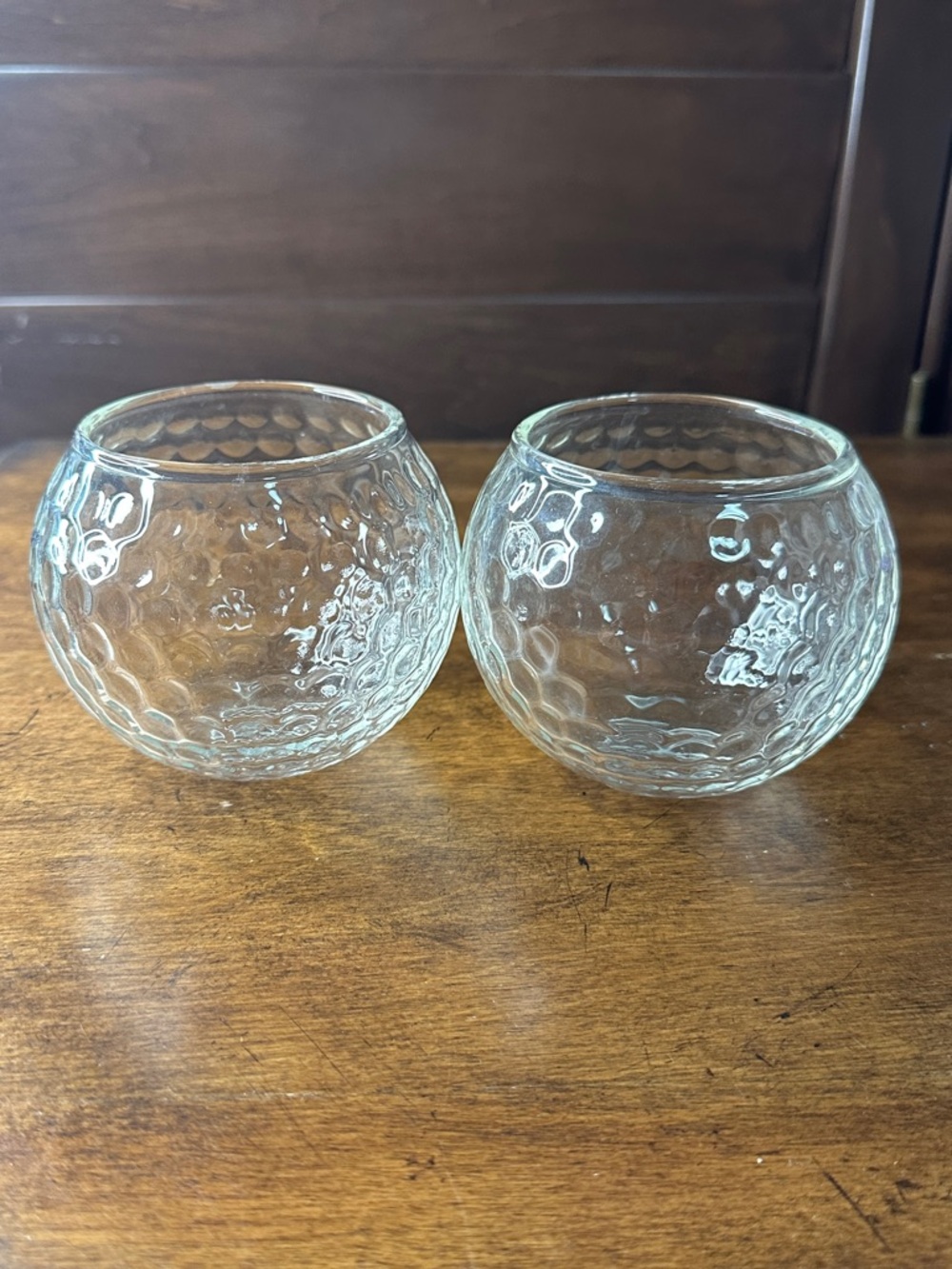 Clear Textured Glass Whiskey Glasses - Set of 2